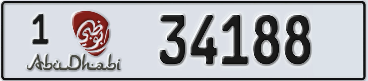 UAE License Plate Abu Dhabi 1 34188