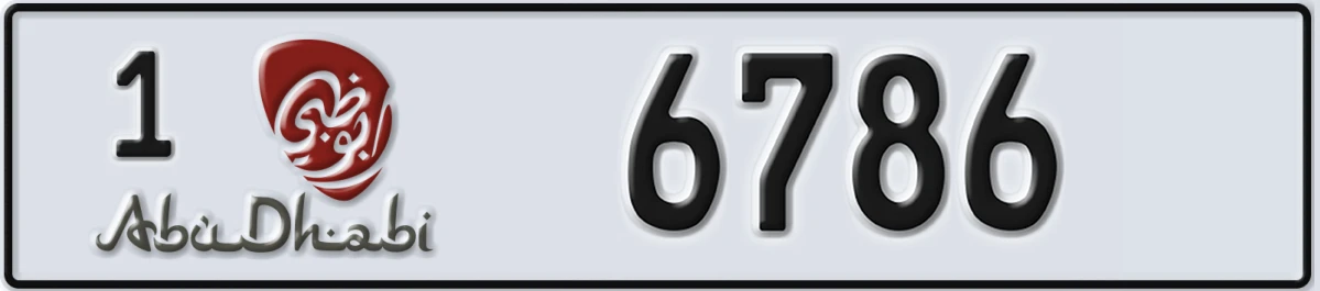 UAE License Plate Abu Dhabi 1 6786