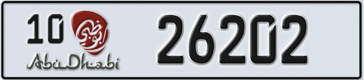 UAE License Plate Abu Dhabi 10 26202