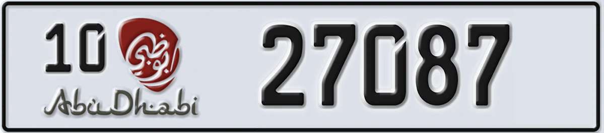 UAE License Plate Abu Dhabi 10 27087