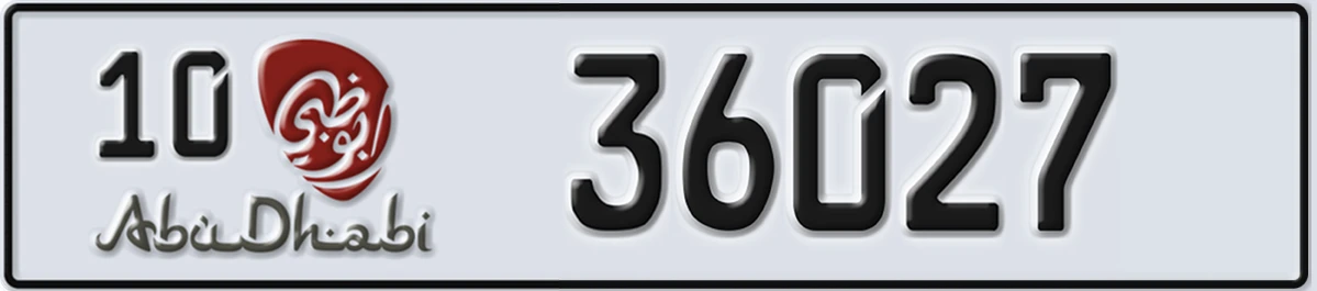 UAE License Plate Abu Dhabi 10 36027