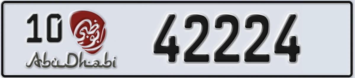 UAE License Plate Abu Dhabi 10 42224