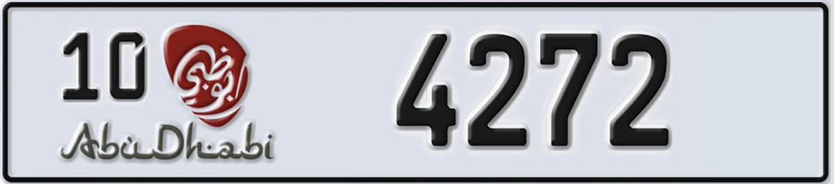 UAE License Plate Abu Dhabi 10 4272