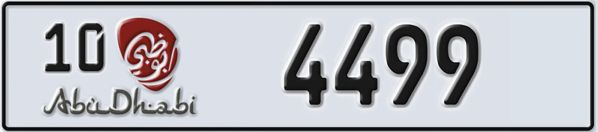 UAE License Plate Abu Dhabi 10 4499