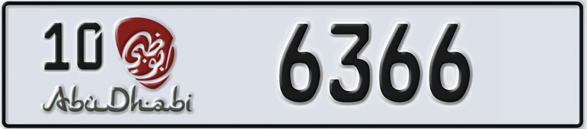 UAE License Plate Abu Dhabi 10 6366