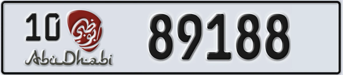 UAE License Plate Abu Dhabi 10 89188