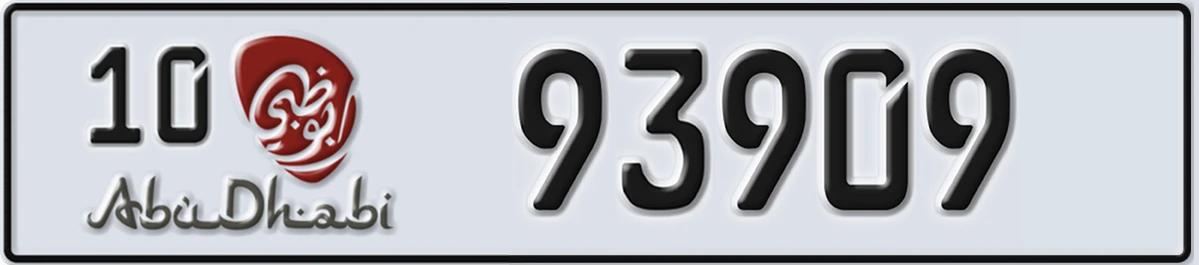 UAE License Plate Abu Dhabi 10 93909