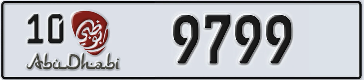 UAE License Plate Abu Dhabi 10 9799