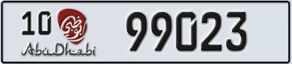 UAE License Plate Abu Dhabi 10 99023