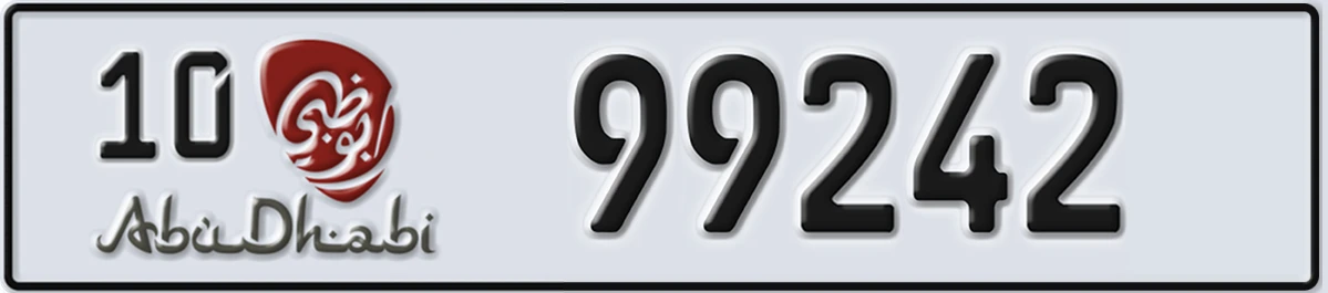 UAE License Plate Abu Dhabi 10 99242