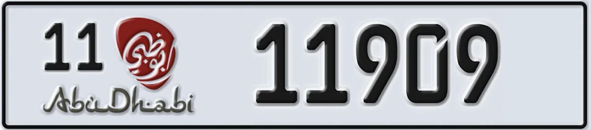 UAE License Plate Abu Dhabi 11 11909