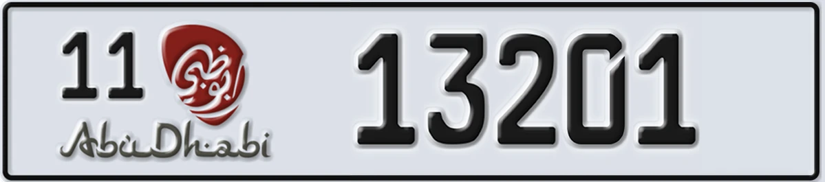 UAE License Plate Abu Dhabi 11 13201