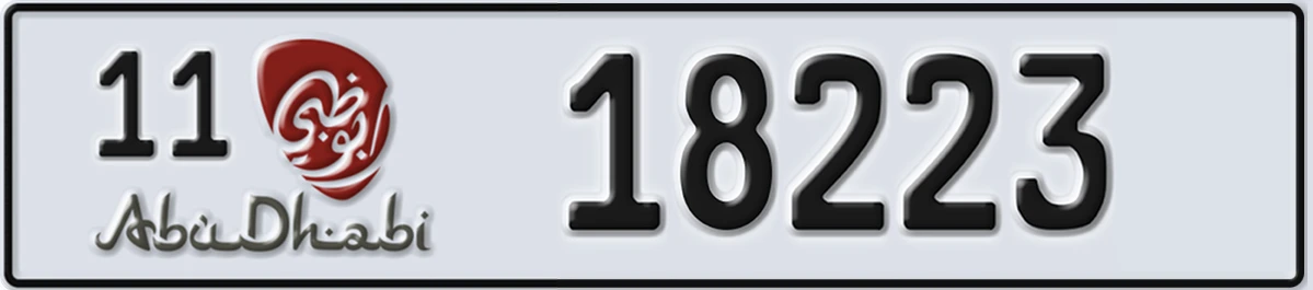 UAE License Plate Abu Dhabi 11 18223