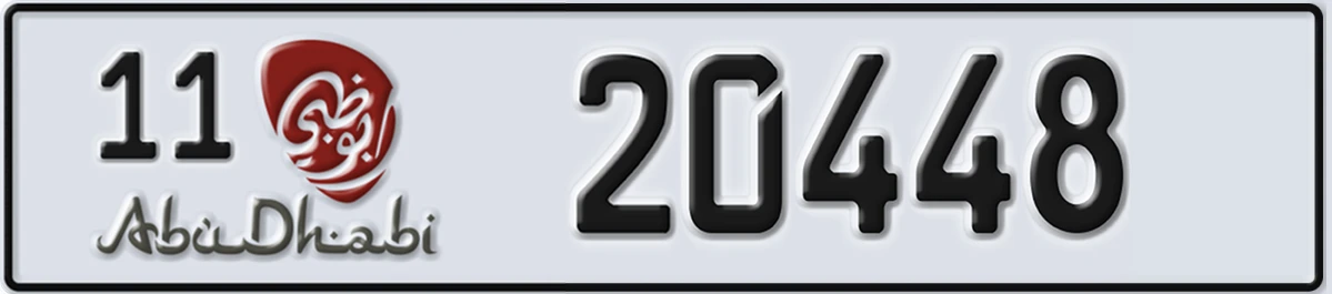 UAE License Plate Abu Dhabi 11 20448