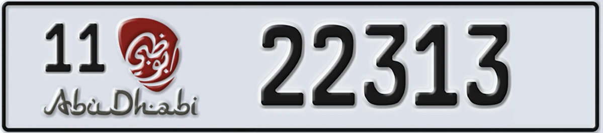 UAE License Plate Abu Dhabi 11 22313