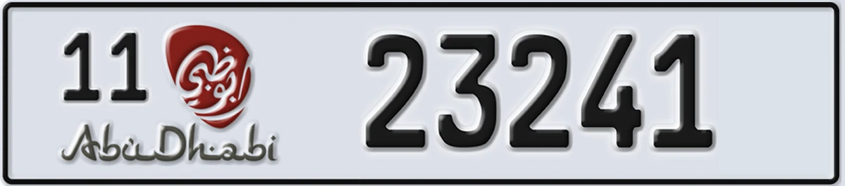 UAE License Plate Abu Dhabi 11 23241
