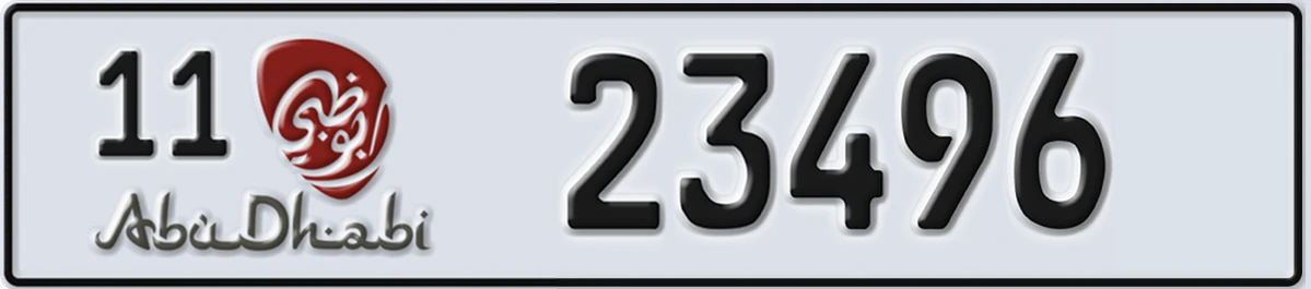 UAE License Plate Abu Dhabi 11 23496