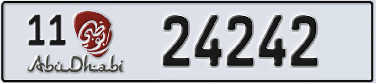 UAE License Plate Abu Dhabi 11 24242