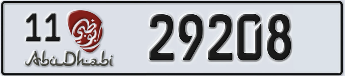 UAE License Plate Abu Dhabi 11 29208