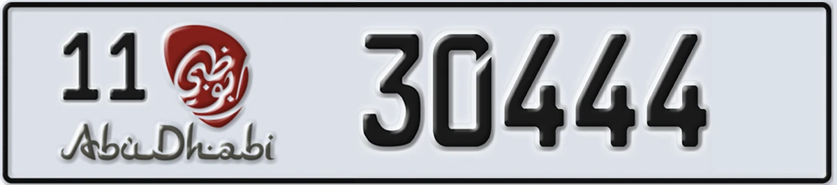 UAE License Plate Abu Dhabi 11 30444