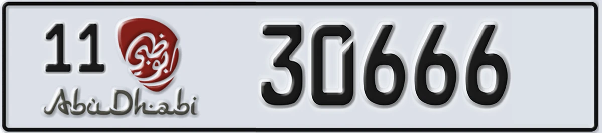 UAE License Plate Abu Dhabi 11 30666