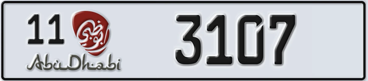 UAE License Plate Abu Dhabi 11 3107