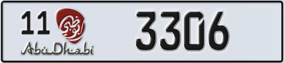 UAE License Plate Abu Dhabi 11 3306