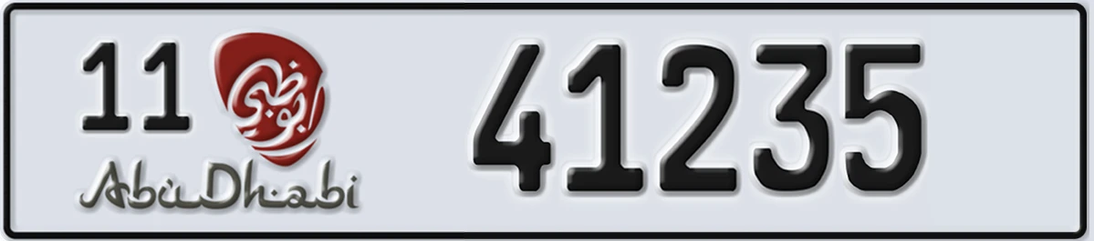 UAE License Plate Abu Dhabi 11 41235