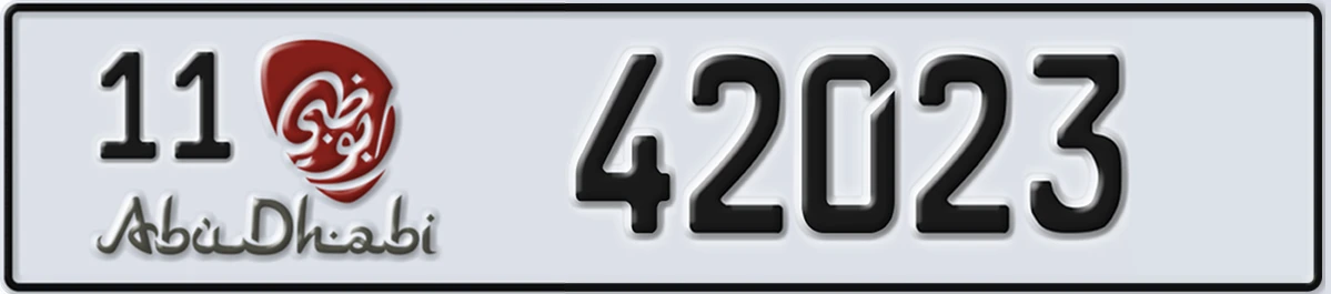 UAE License Plate Abu Dhabi 11 42023