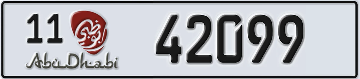 UAE License Plate Abu Dhabi 11 42099