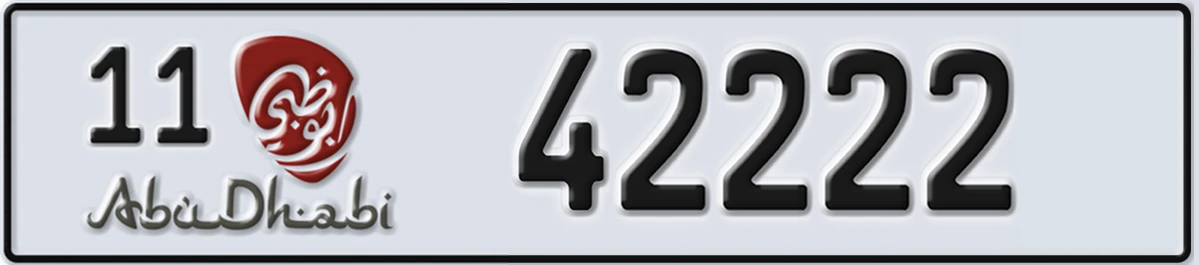 UAE License Plate Abu Dhabi 11 42222