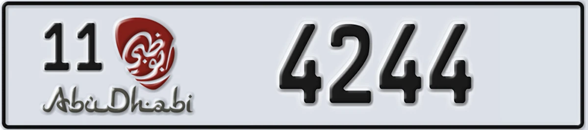 UAE License Plate Abu Dhabi 11 4244