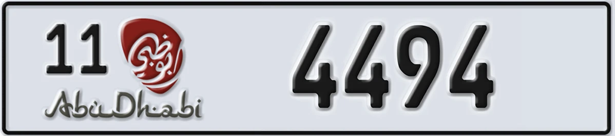 UAE License Plate Abu Dhabi 11 4494