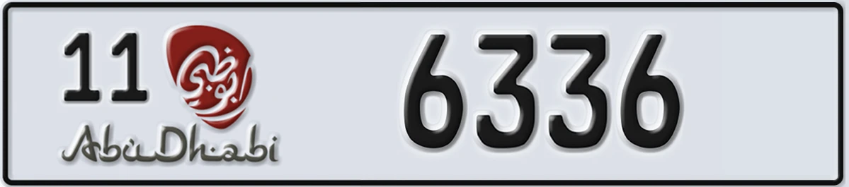 UAE License Plate Abu Dhabi 11 6336