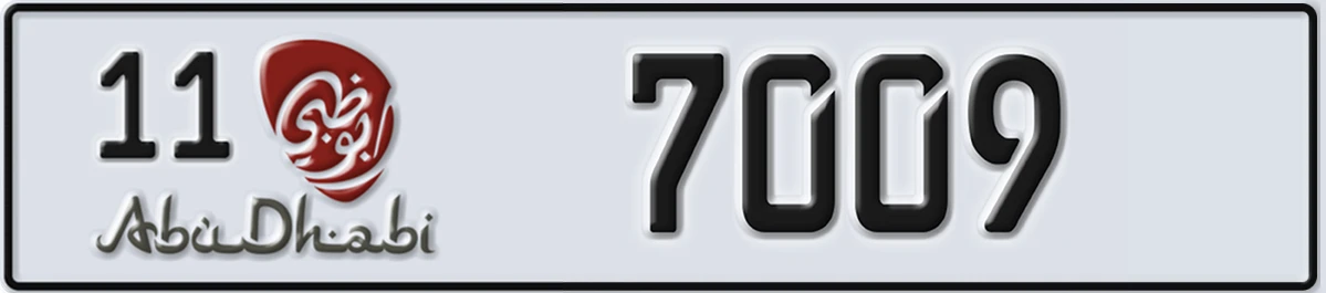 UAE License Plate Abu Dhabi 11 7009