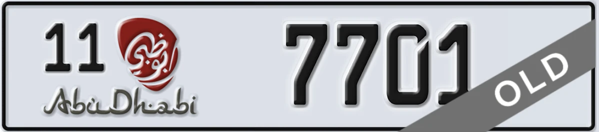 UAE License Plate Abu Dhabi 11 7701