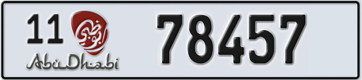 UAE License Plate Abu Dhabi 11 78457