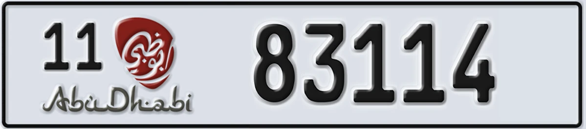 UAE License Plate Abu Dhabi 11 83114