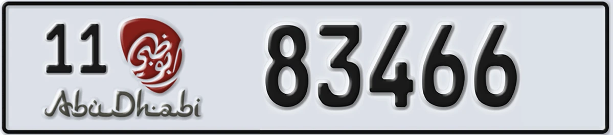 UAE License Plate Abu Dhabi 11 83466