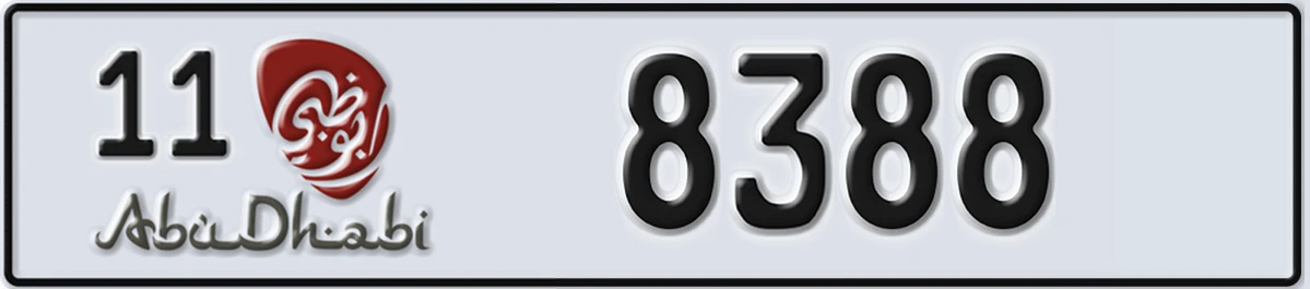 UAE License Plate Abu Dhabi 11 8388