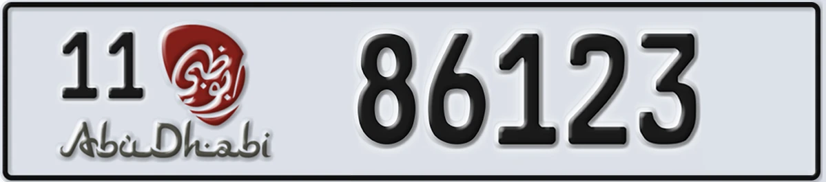 UAE License Plate Abu Dhabi 11 86123