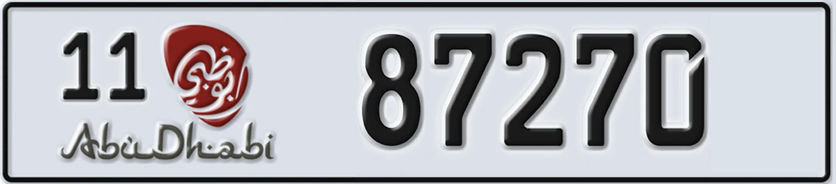 UAE License Plate Abu Dhabi 11 87270