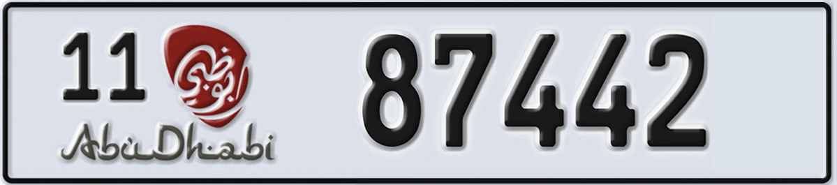 UAE License Plate Abu Dhabi 11 87442