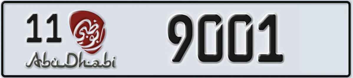 UAE License Plate Abu Dhabi 11 9001