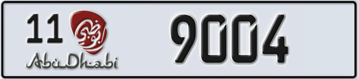 UAE License Plate Abu Dhabi 11 9004