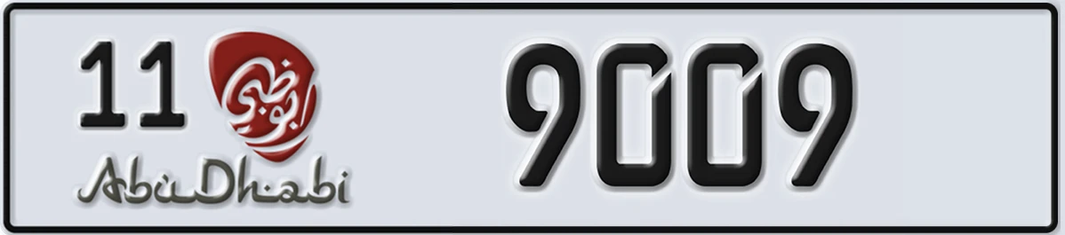 UAE License Plate Abu Dhabi 11 9009