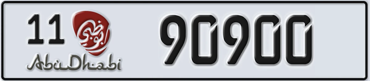 UAE License Plate Abu Dhabi 11 90900