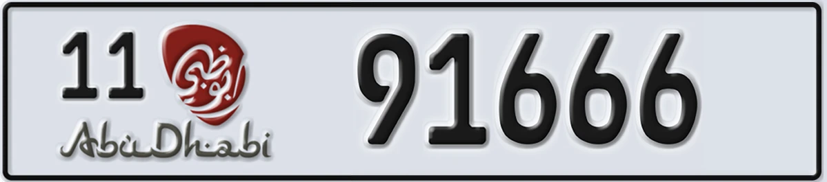 UAE License Plate Abu Dhabi 11 91666
