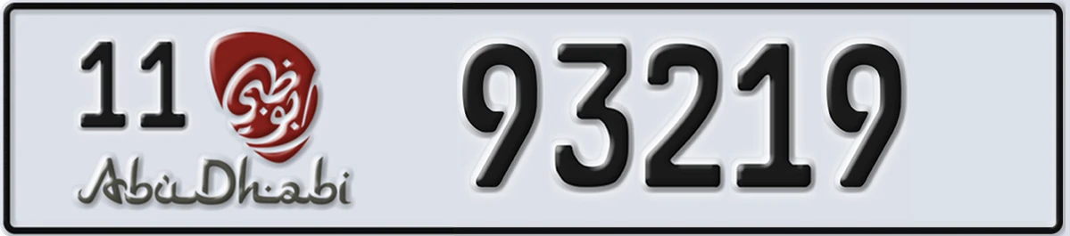 UAE License Plate Abu Dhabi 11 93219