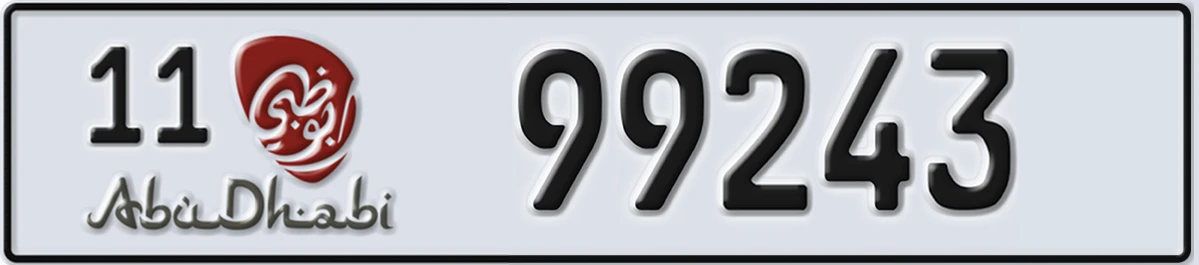UAE License Plate Abu Dhabi 11 99243